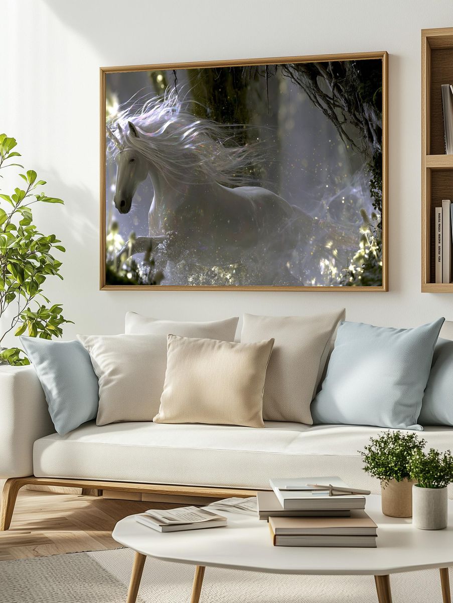 Mystic Unicorn Forest Print. — room view 2