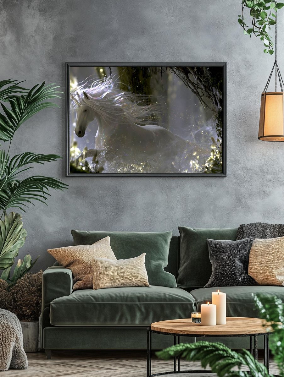 Mystic Unicorn Forest Print. — room view 4