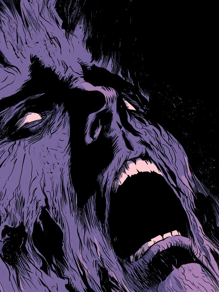 Screaming Face Illustration Poster. poster — illustration art