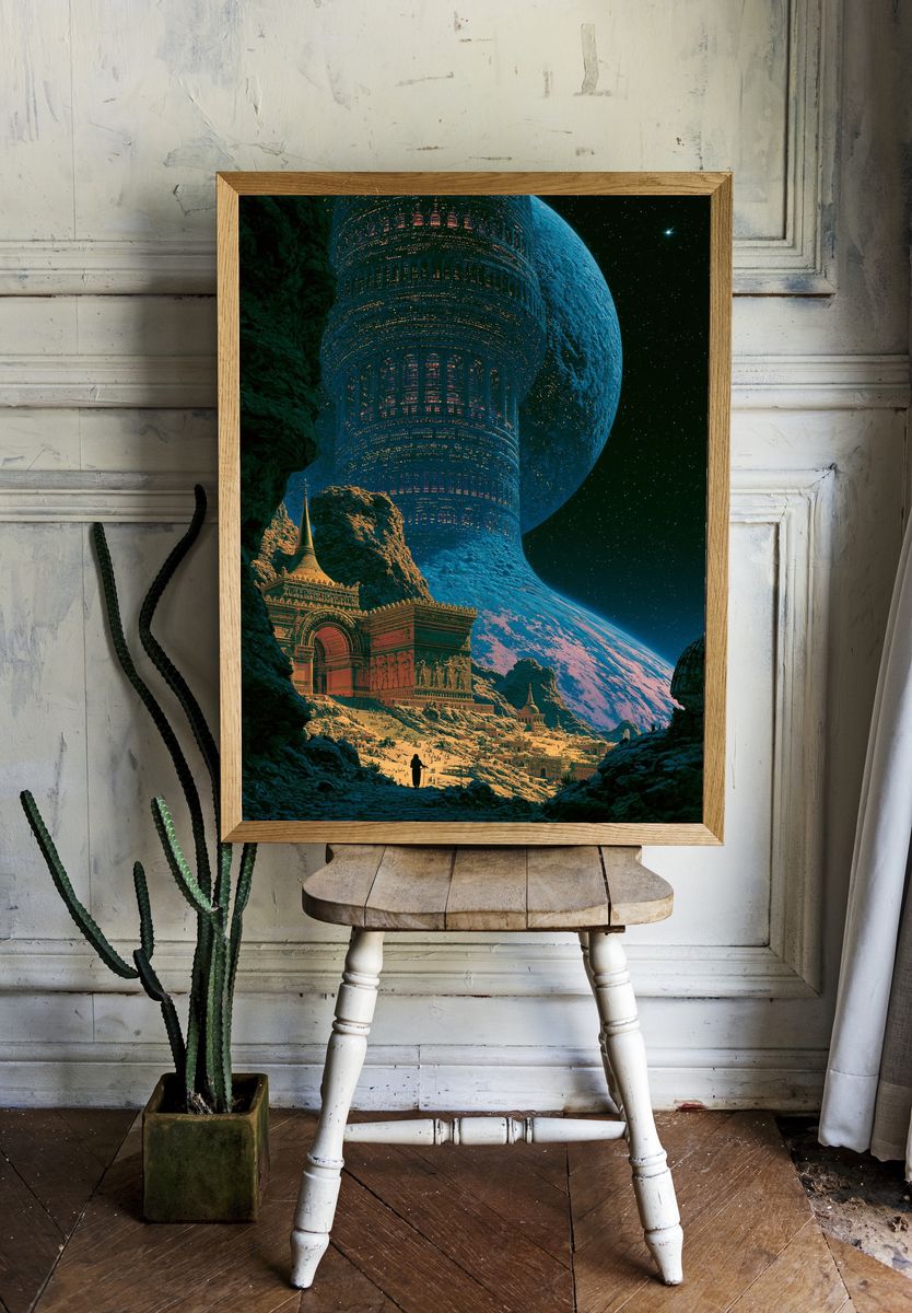 Cosmic Temple City Sci-Fi Poster. — room view 1