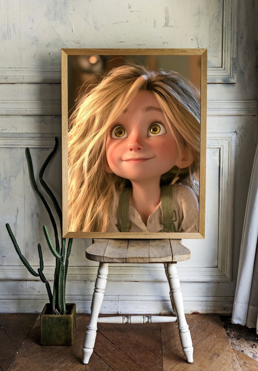 Whimsical Girl Portrait Print. — room view 1