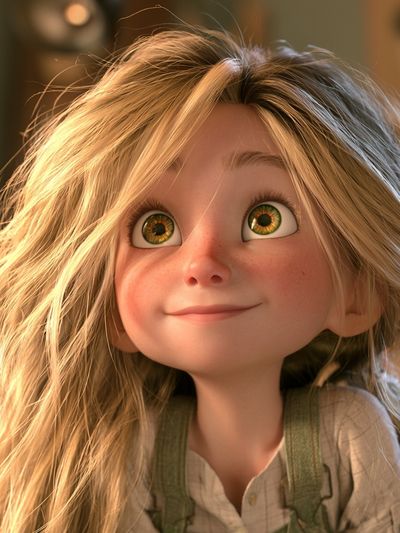 Whimsical Girl Portrait Print. poster