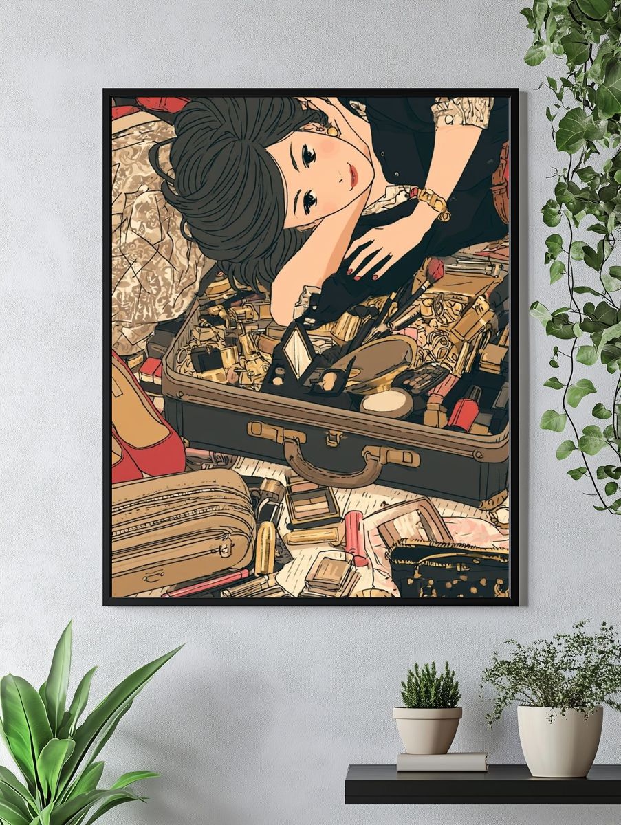 Fashion Flat Lay Illustration Poster. — room view 4