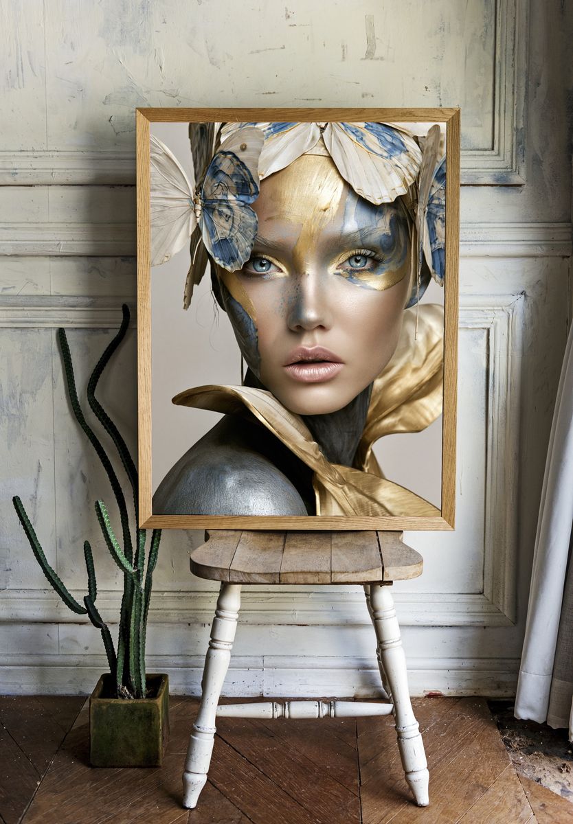 Butterfly Muse Portrait Print. — room view 1
