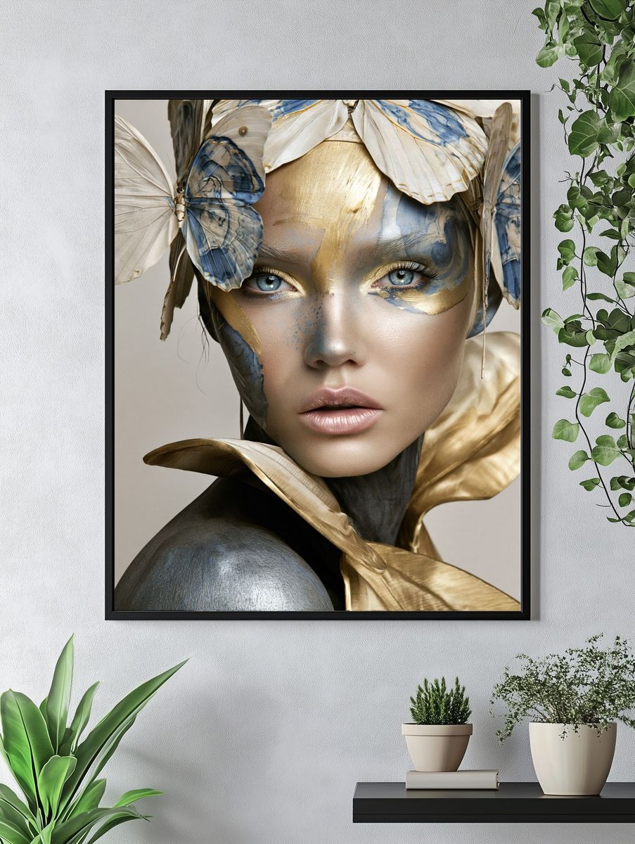 Butterfly Muse Portrait Print. — room view 4