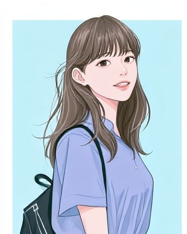 Young Woman Portrait Illustration Poster. poster detail