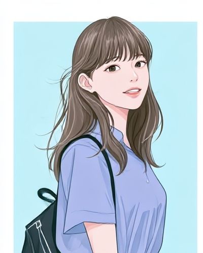 Young Woman Portrait Illustration Poster. poster
