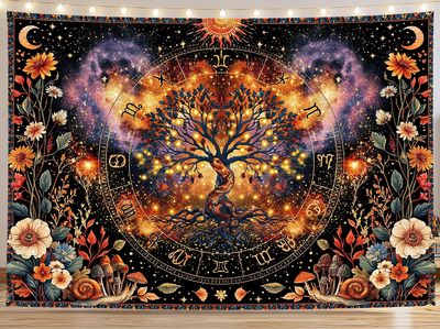 Cosmic Tree of Life Astrology Poster.