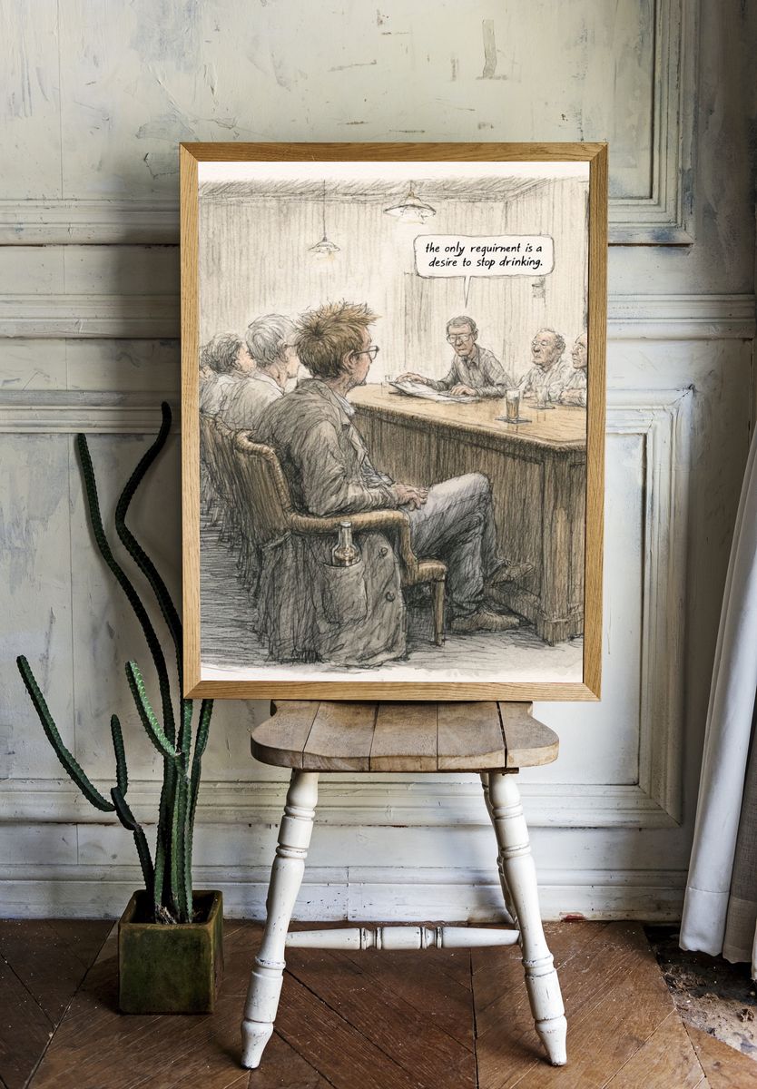 AA Meeting Sketch Poster. — room view 1