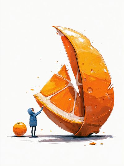 Orange Slice Giant Illustration Print.