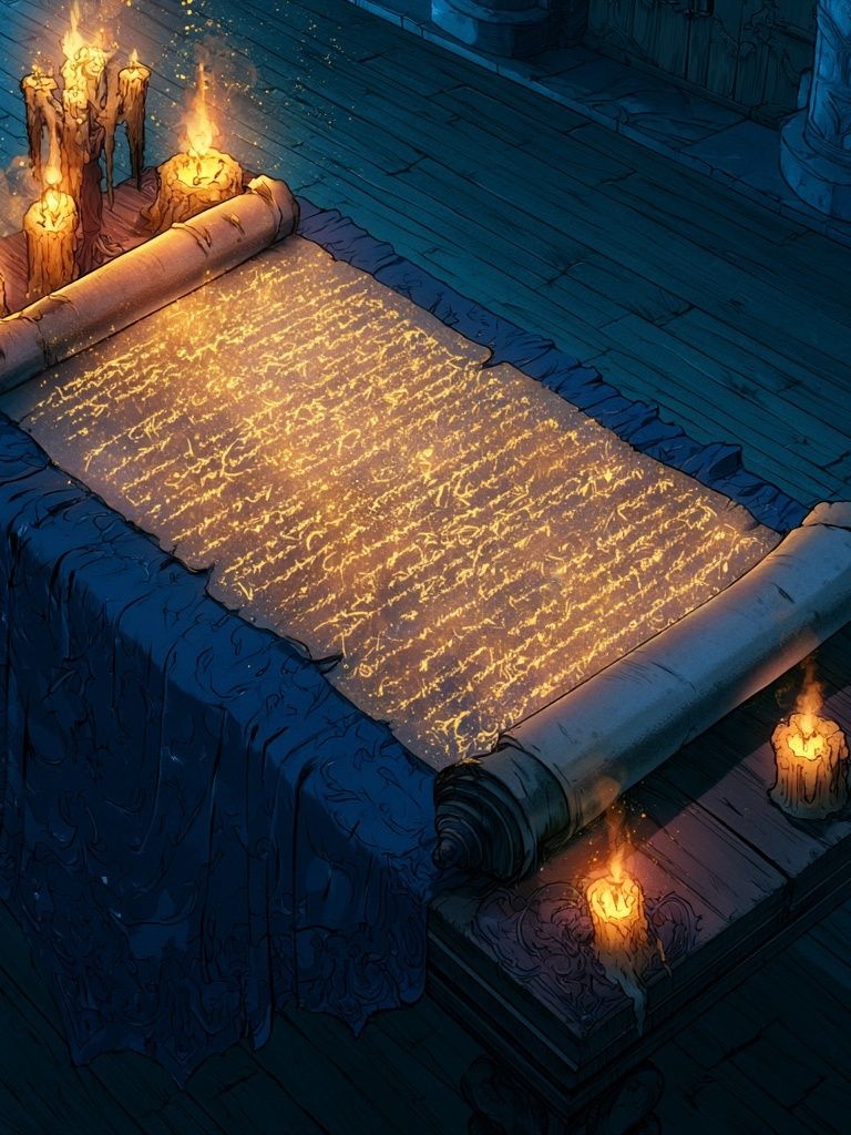 Enchanted Scroll Candlelight Print. poster detail