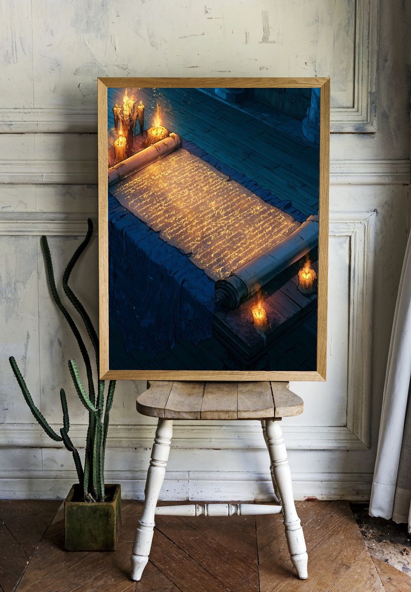 Enchanted Scroll Candlelight Print. — room view 1