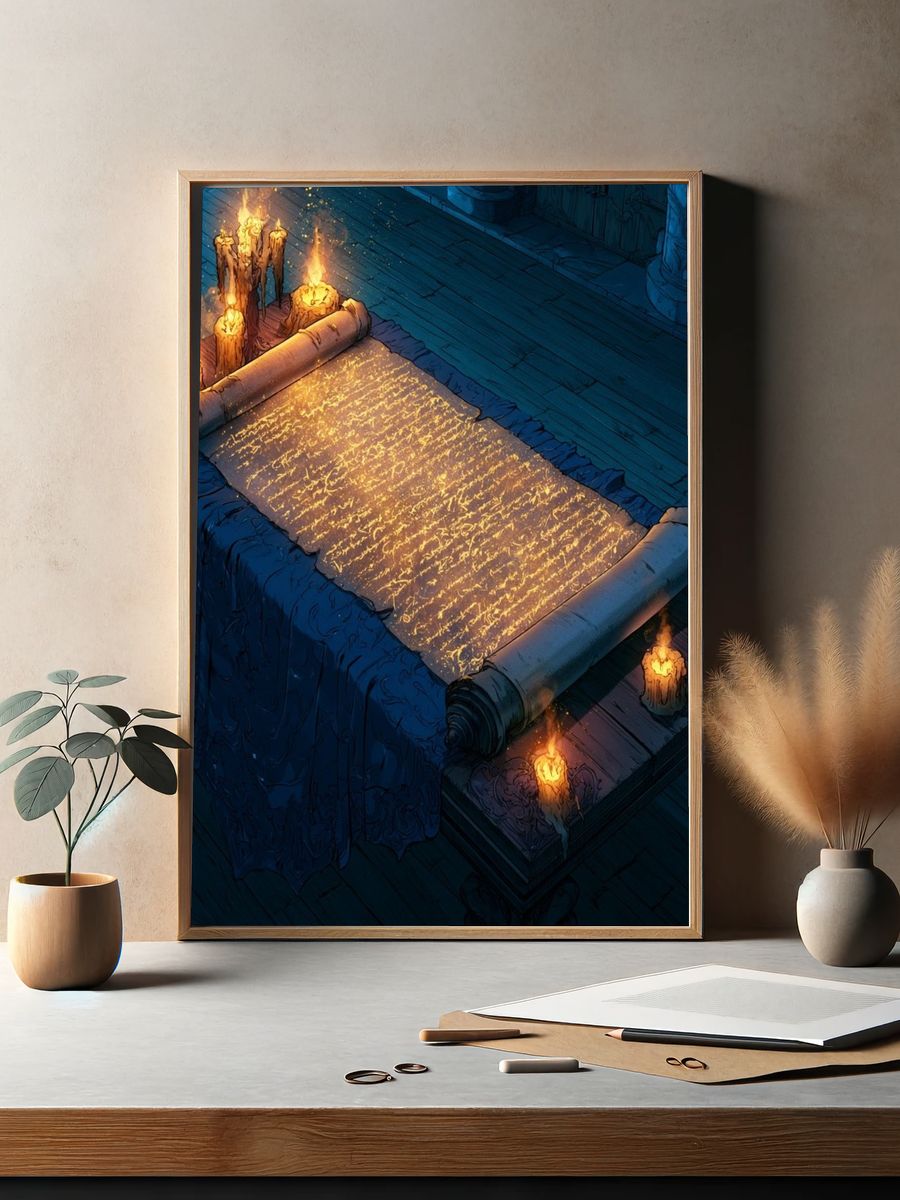 Enchanted Scroll Candlelight Print. — room view 2