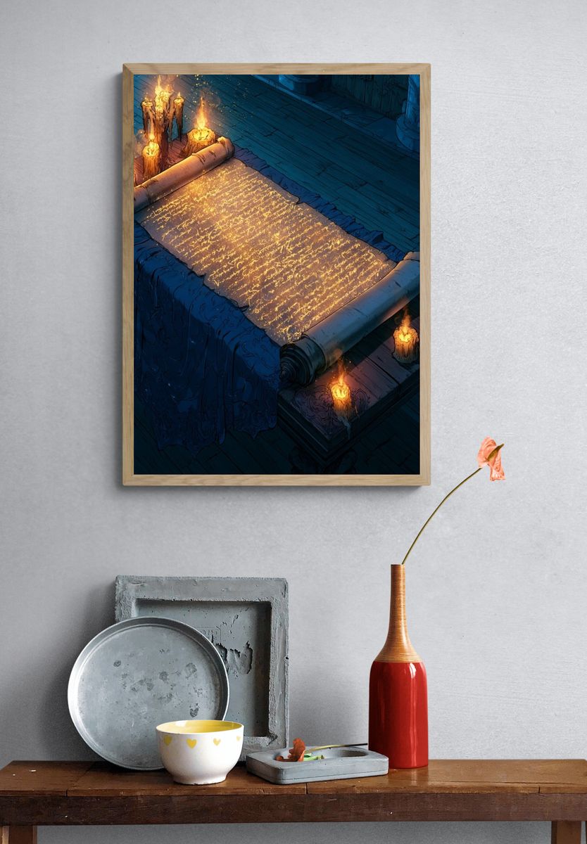 Enchanted Scroll Candlelight Print. — room view 3