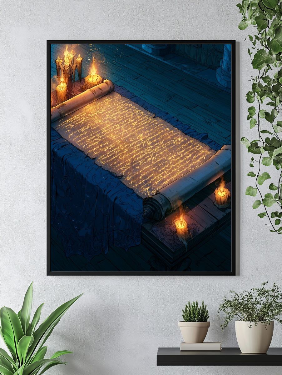 Enchanted Scroll Candlelight Print. — room view 4