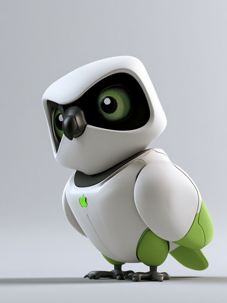 Cute Robot Bird Illustration Poster. poster detail