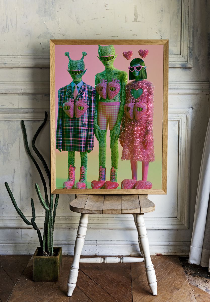 Surreal Alien Fashion Poster. — room view 1
