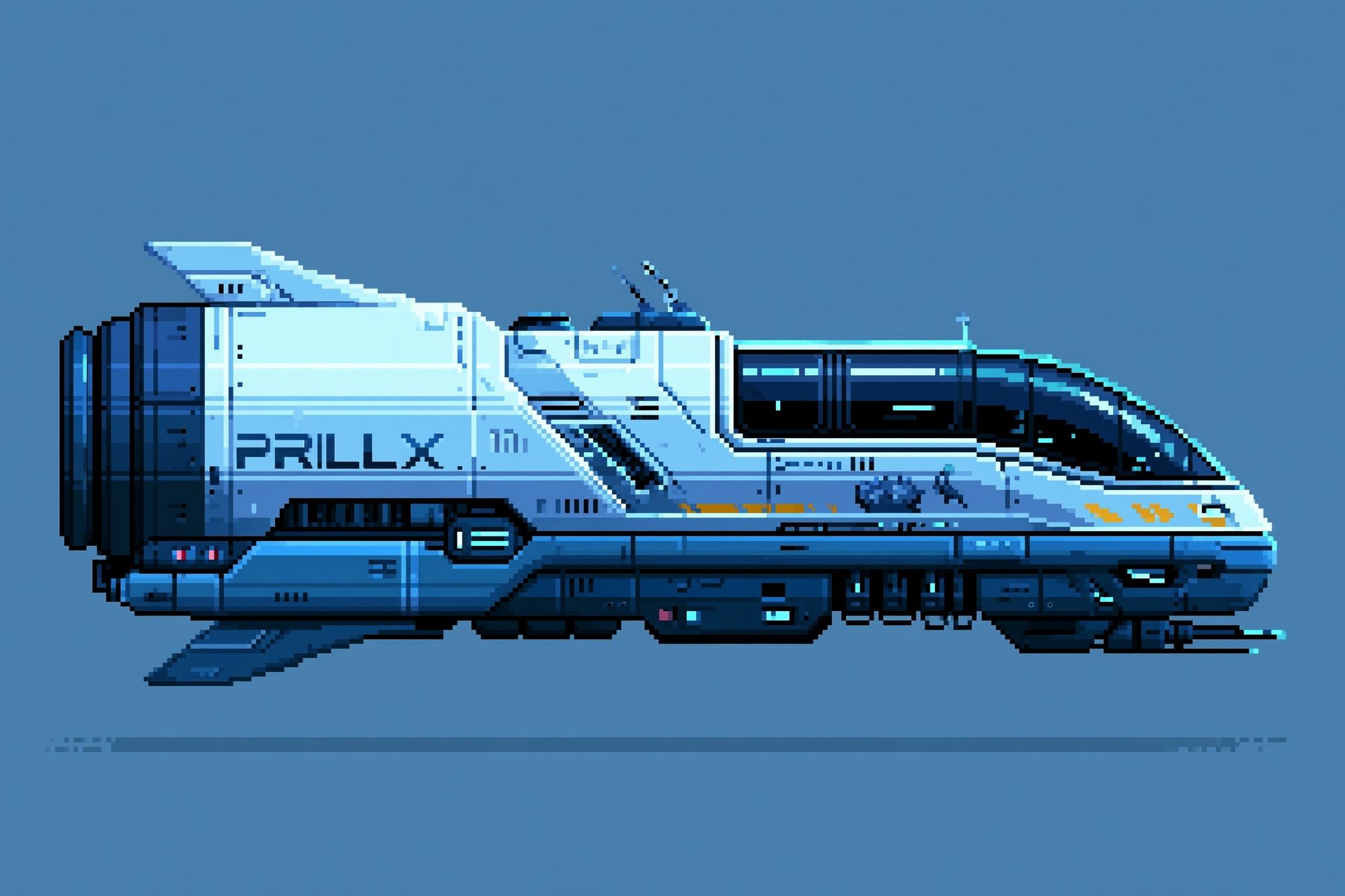 Pixel Sci-Fi Shuttle Poster. poster detail