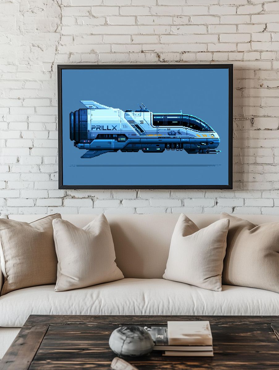 Pixel Sci-Fi Shuttle Poster. — room view 1