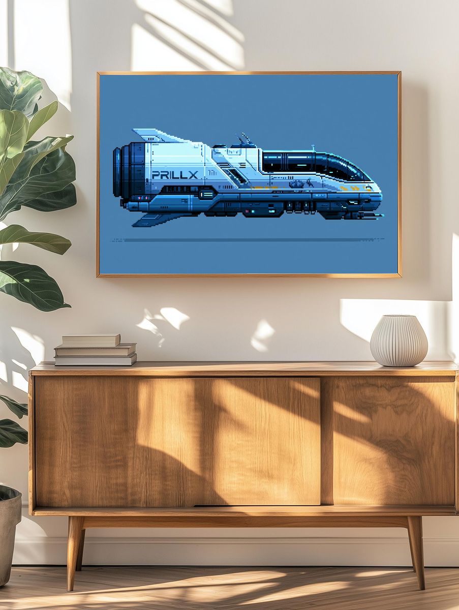 Pixel Sci-Fi Shuttle Poster. — room view 3