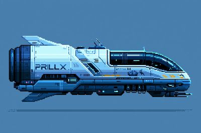 Pixel Sci-Fi Shuttle Poster. poster