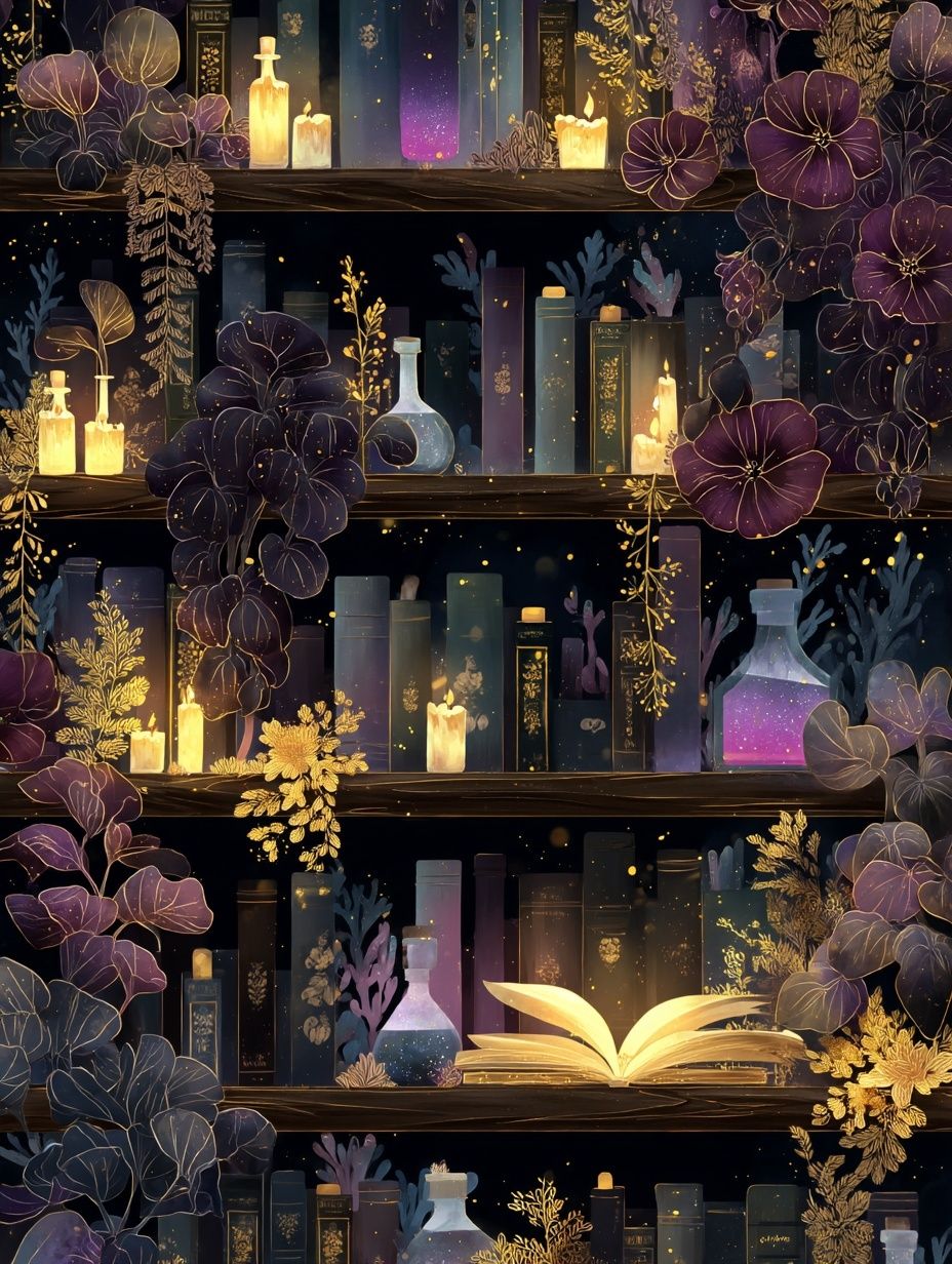 Enchanted Library Botanical Poster. poster detail