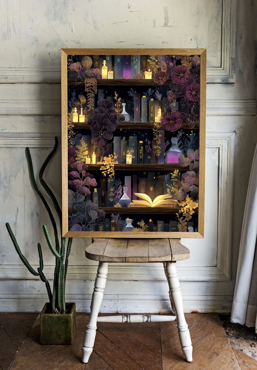 Enchanted Library Botanical Poster room preview