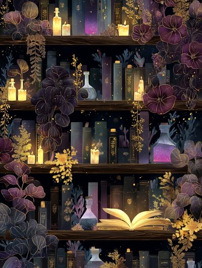 Enchanted Library Botanical Poster. poster print