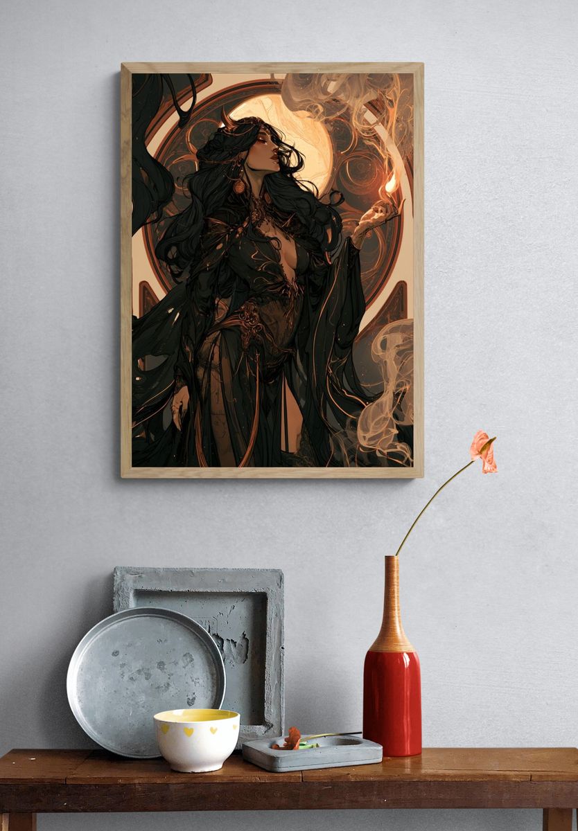 Mystic Sorceress Digital Art Poster. — room view 3