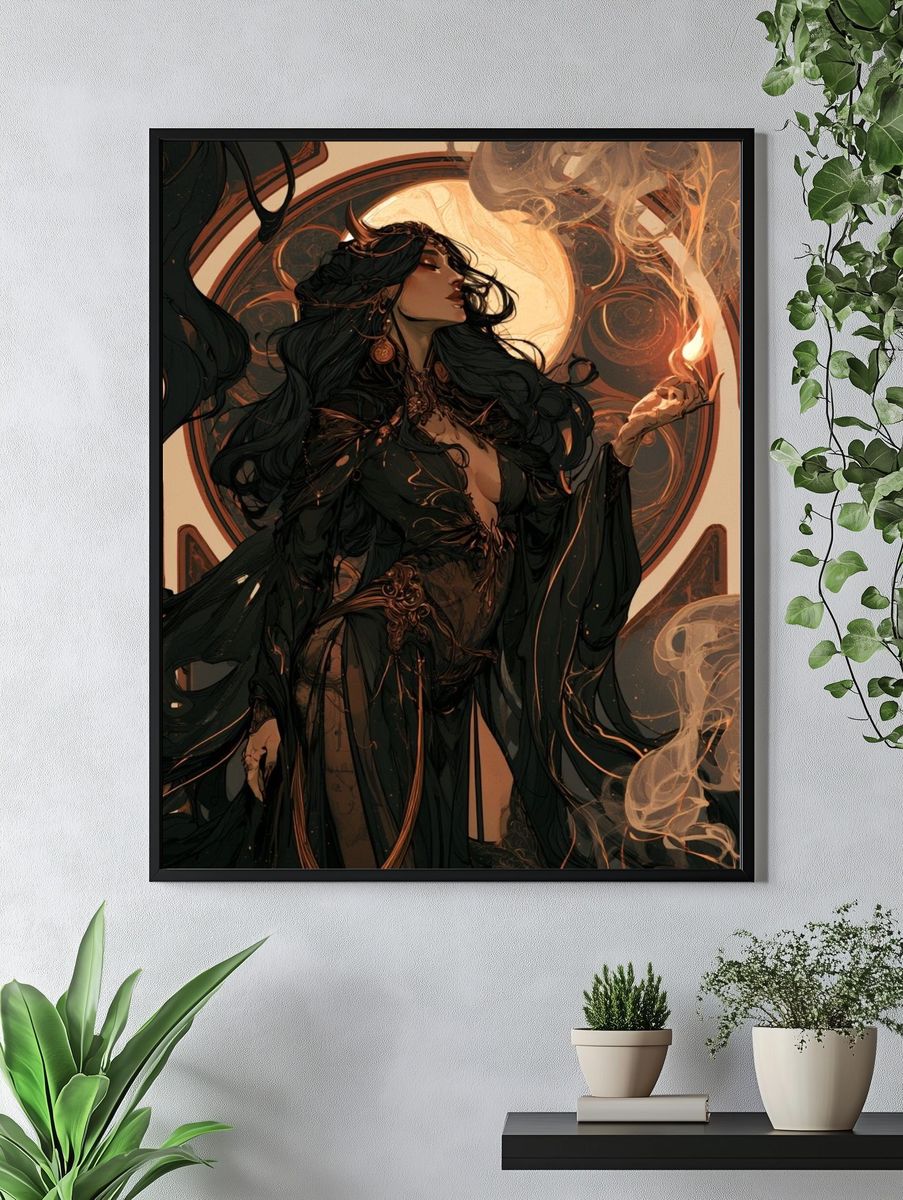 Mystic Sorceress Digital Art Poster. — room view 4