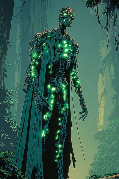 Glowing Forest Skeleton Digital Art Poster. poster print