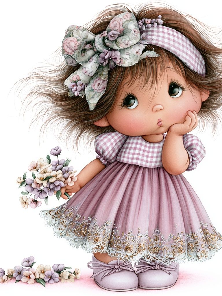 Floral Doll Illustration Poster. poster — illustration art
