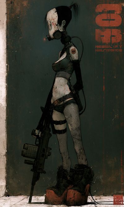 Cyberpunk Gas Mask Warrior Print. poster
