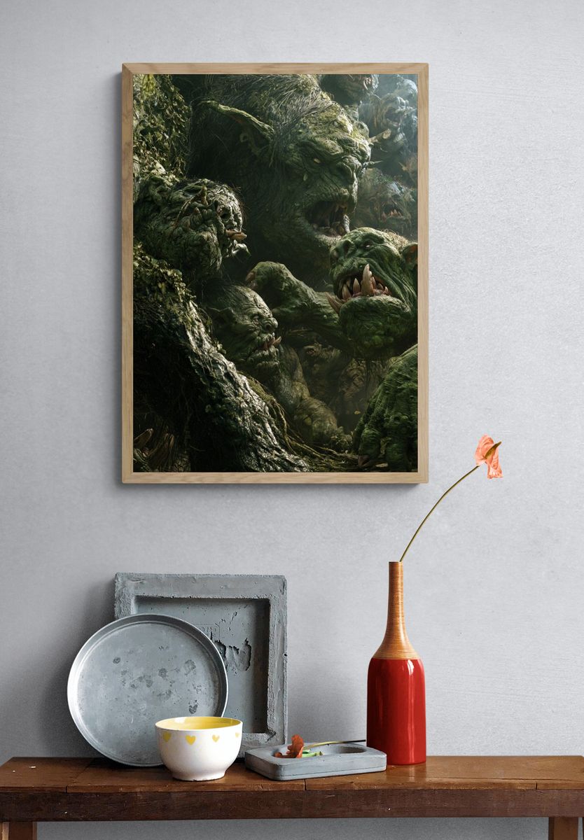 Orc Horde Fantasy Illustration Poster. — room view 3