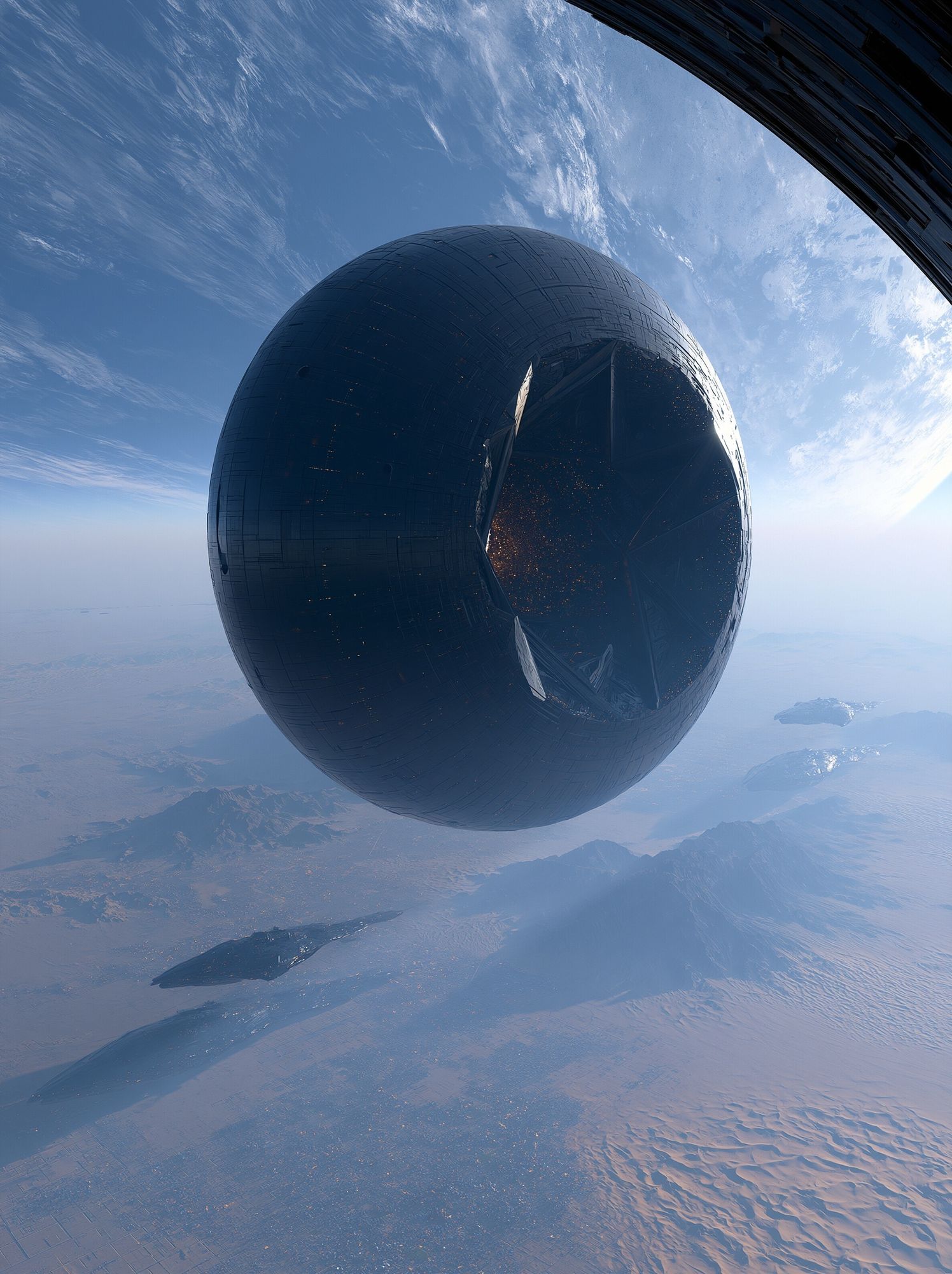 Orbital Megastructure Sci-Fi Print. poster detail