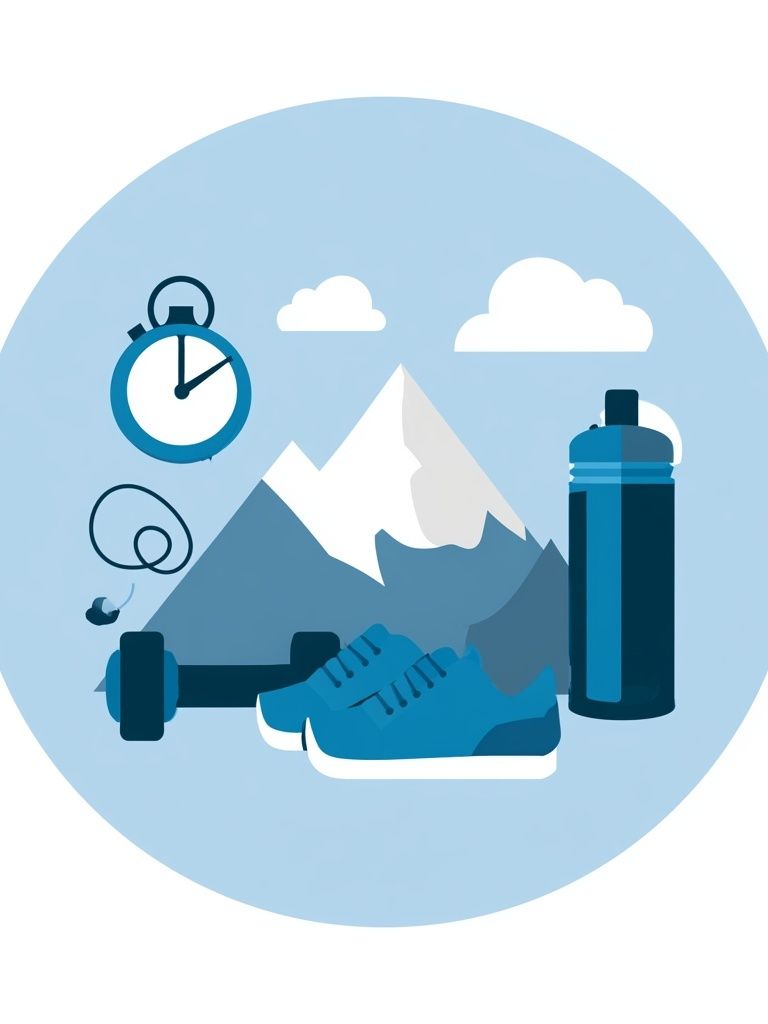 Mountain Fitness Illustration Poster. poster — illustration art