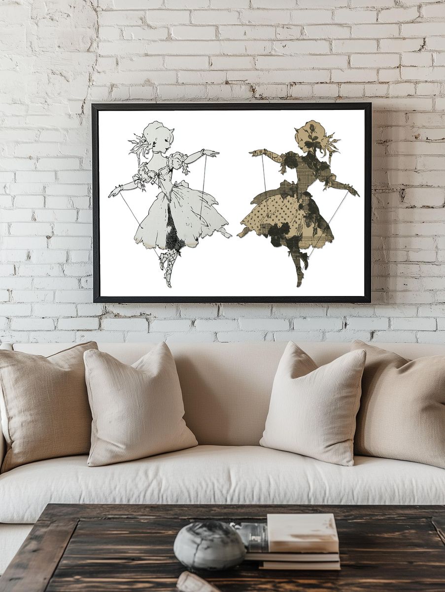 Ballerina Paper Cut Poster. — room view 1