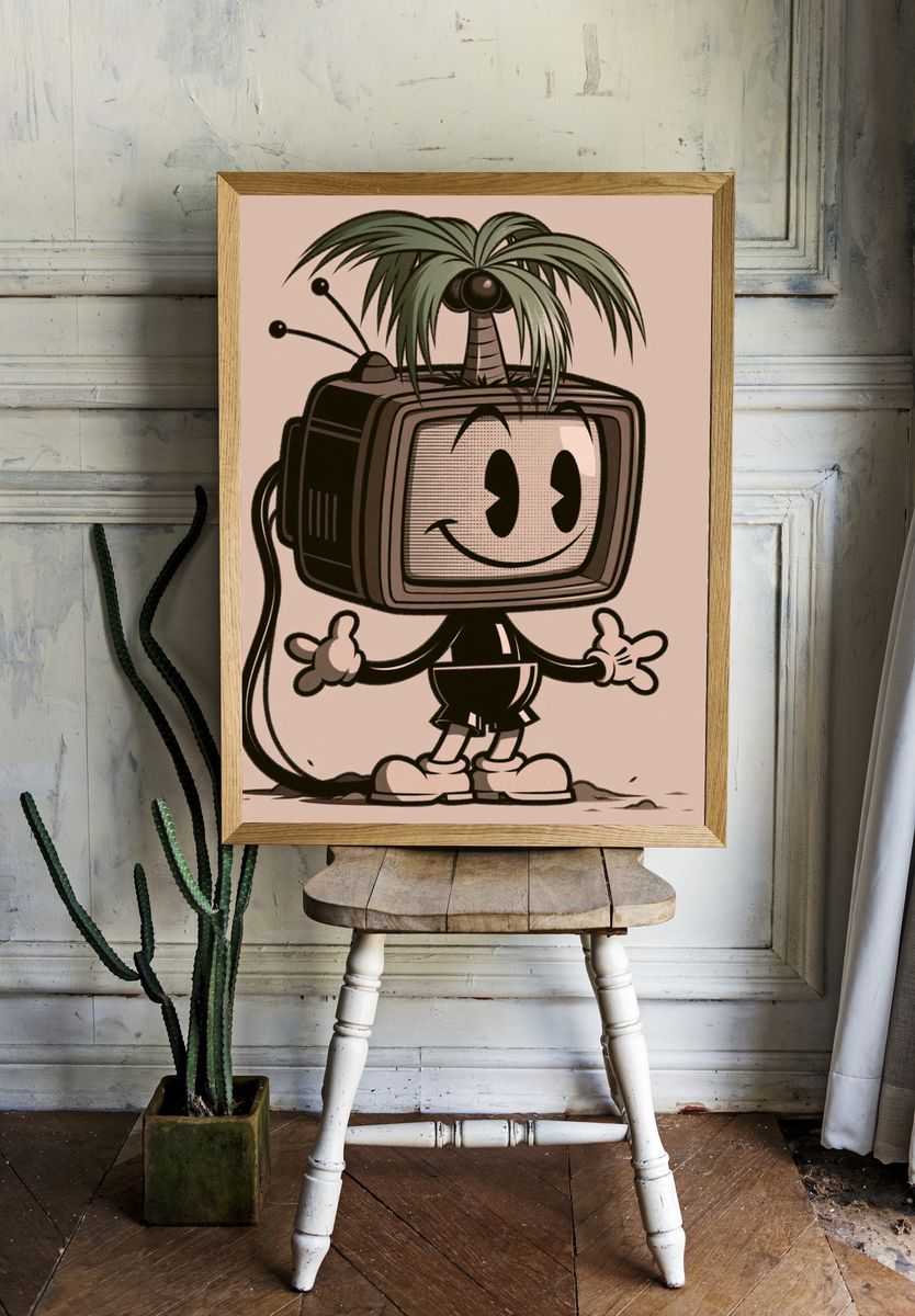 TV Character Cartoon Print. — room view 1