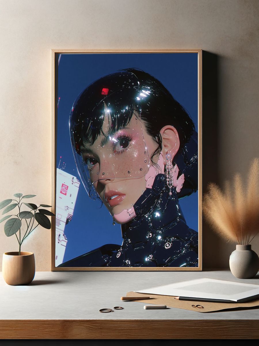 Cyberpunk Portrait Poster. — room view 2