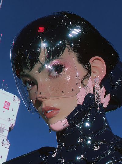 Cyberpunk Portrait Poster. poster