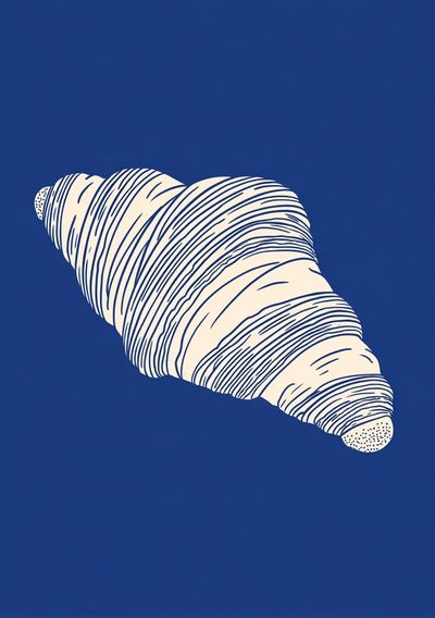 Blue Shell Line Art Poster. poster print