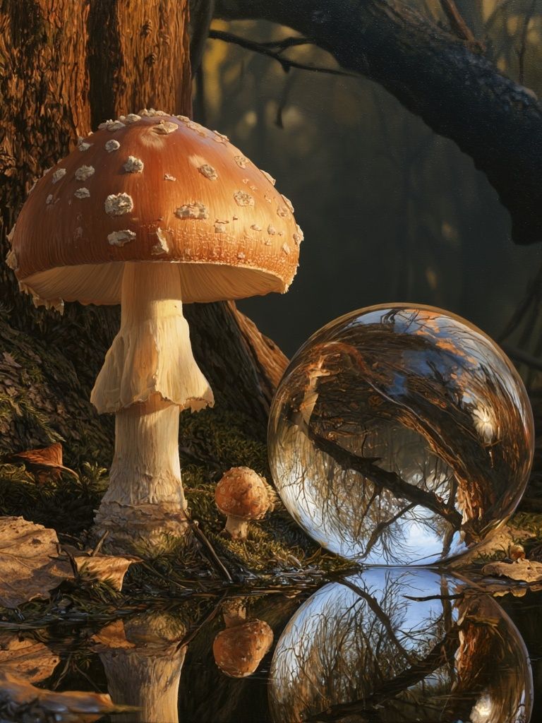 Enchanted Mushroom Forest Print. poster detail