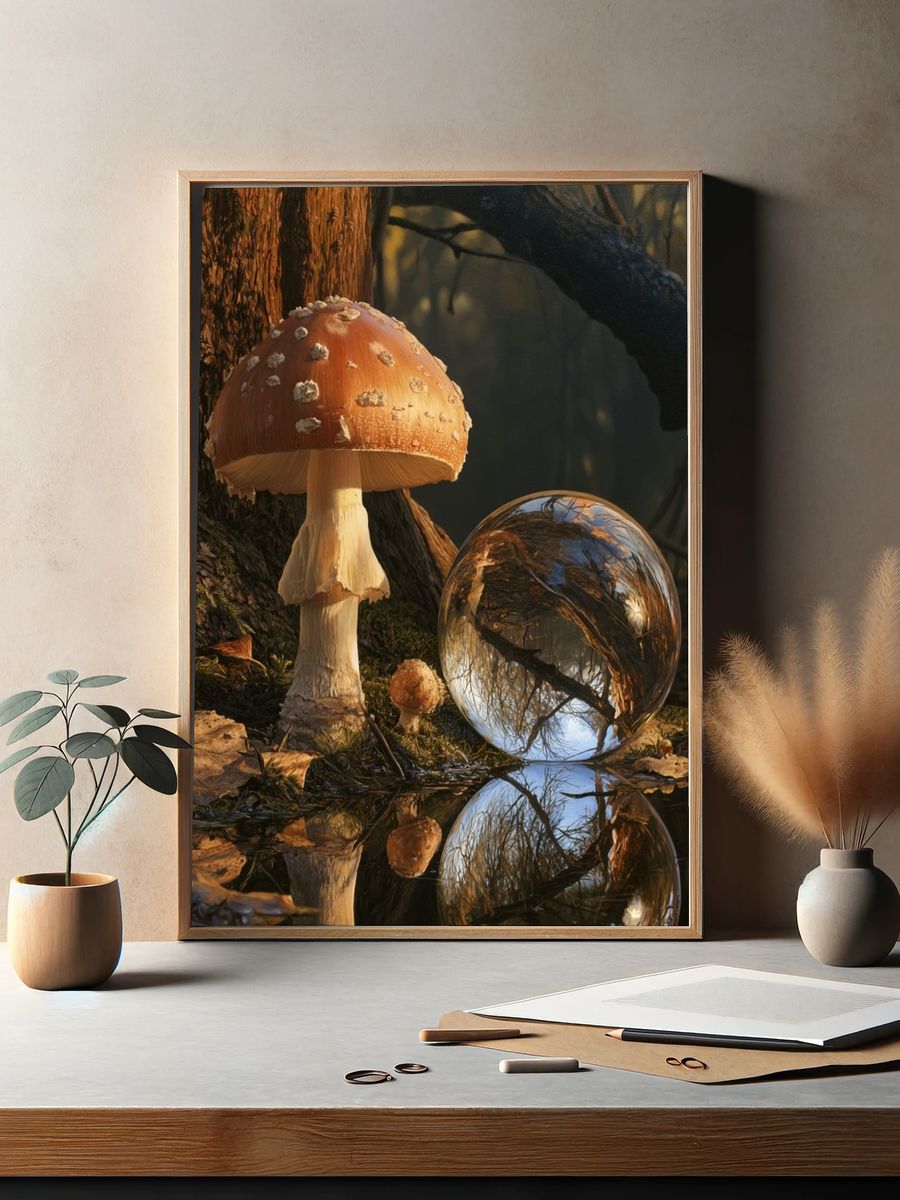 Enchanted Mushroom Forest Print. — room view 2