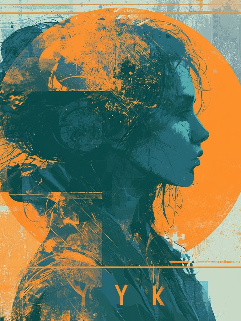Abstract Profile Silhouette Poster. poster — illustration art