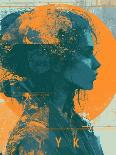 Abstract Profile Silhouette Poster.