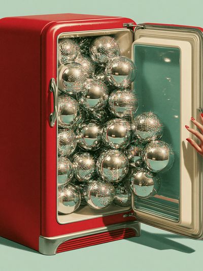 Disco Fridge Surrealism Print. poster