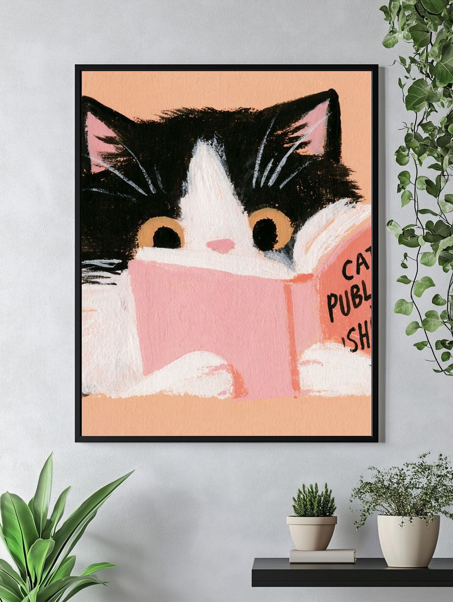 Cat Publishing Illustration Poster. — room view 4