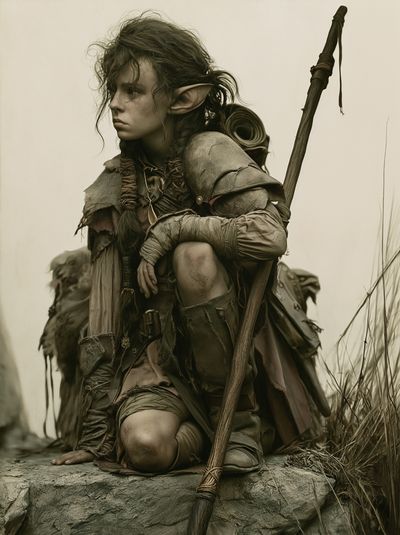 Fantasy Elf Warrior Illustration Poster.