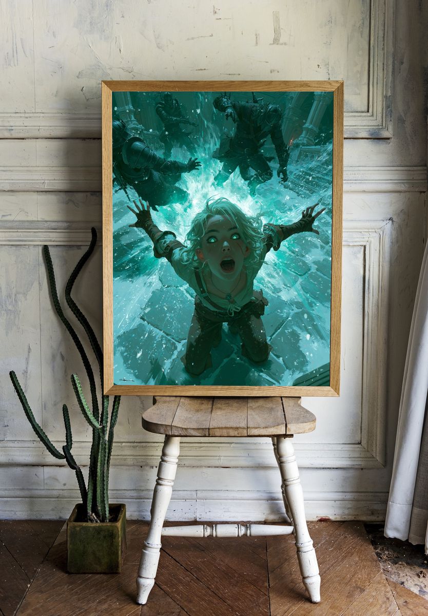 Ice Magic Battle Illustration Poster. — room view 1