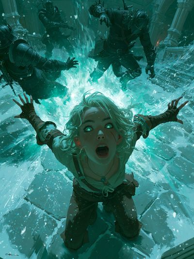 Ice Magic Battle Illustration Poster. poster print